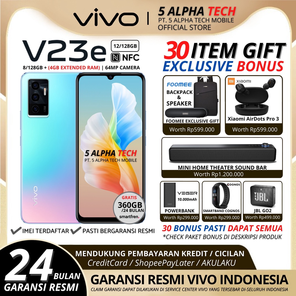 VIVO V23E V23 E 12/128GB ( 8GB RAM + 4GB EXTENDED RAM) GARANSI RESMI