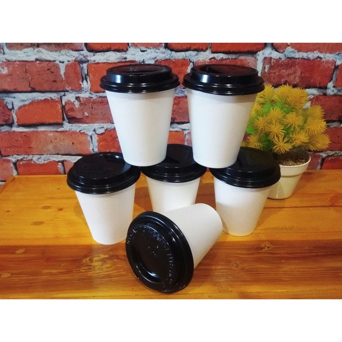 Papercup Hot Coffee Gelas Kopi Kertas Panas Paper Cup 8oz w Tutup-50pc