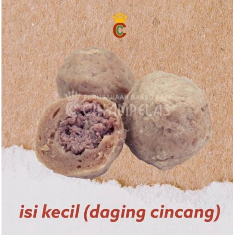 

Baso Sapi Cihampelas (isi cincang ukuran kecil)