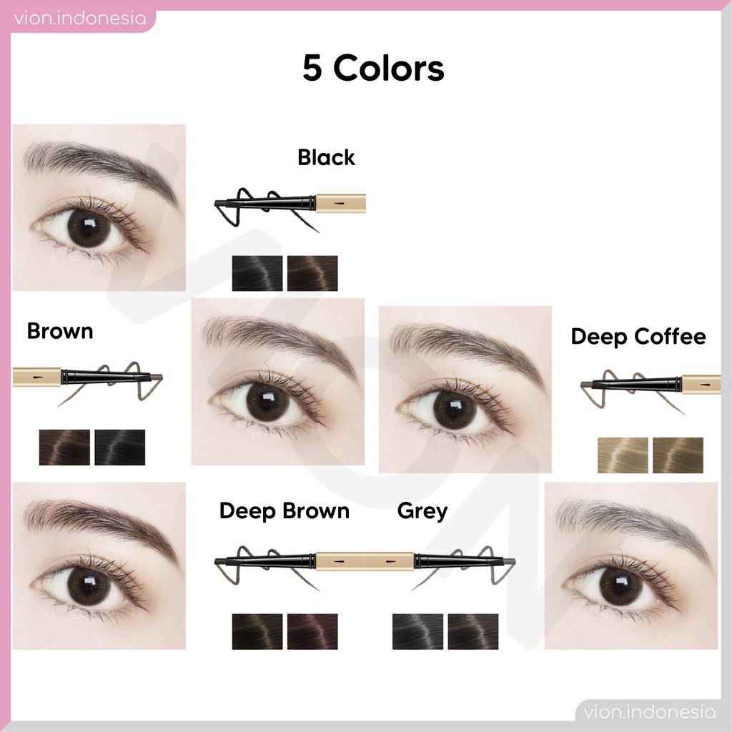 KACHI - SOAKE Gold Double Head Eyebrow Long Lasting Waterproof Pensil Alis Emas Tahan Lama Original SK005