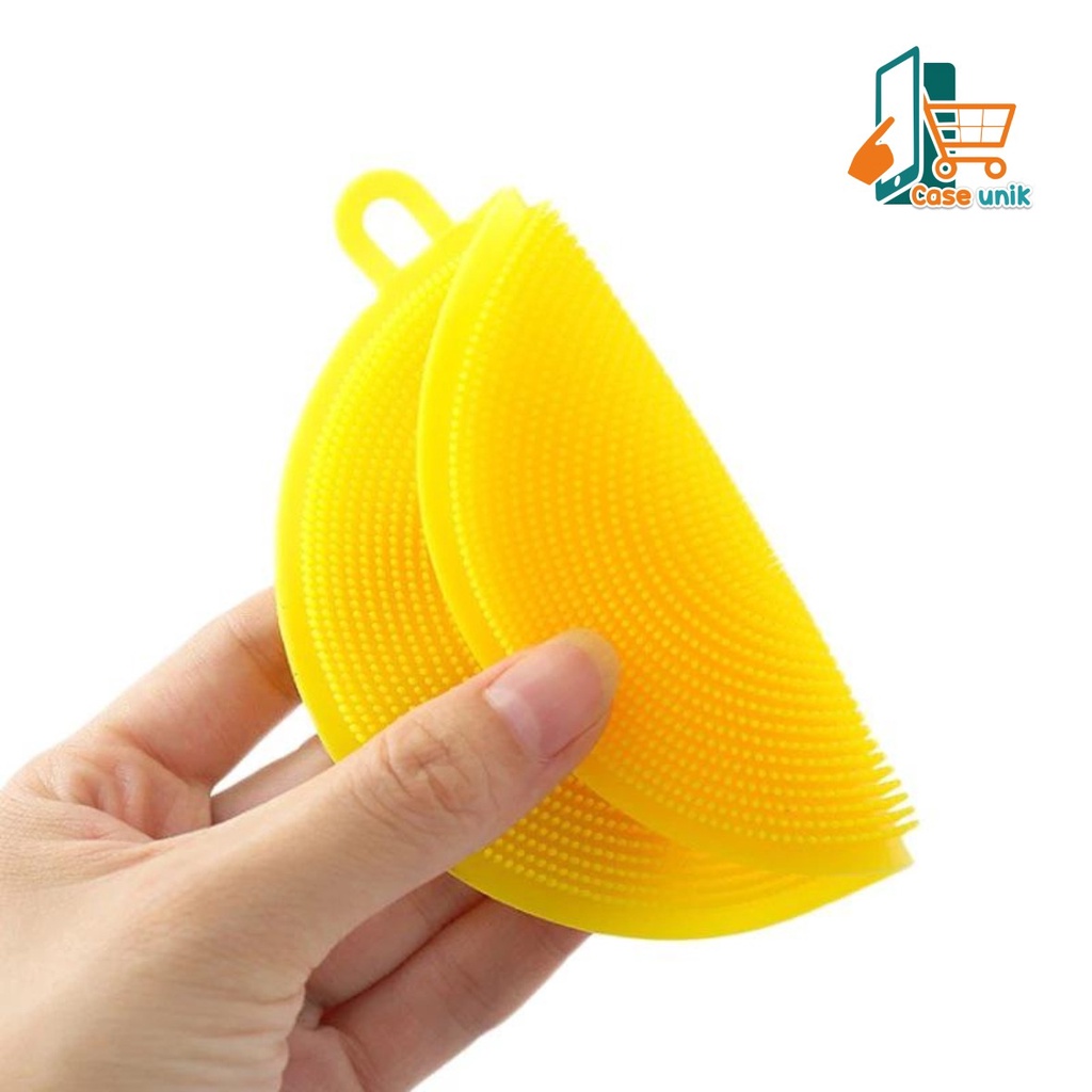 RT04 SPONS SPONGE SPON PENCUCI PIRING BULAT SILIKON SILICONE BRUSH SERBAGUNA FOOD GRADE CS3399