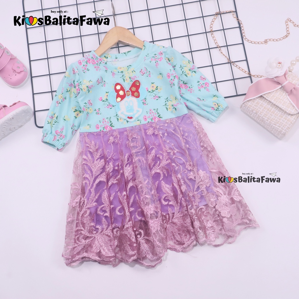 Dress Rara uk 1-3 Tahun / Gaun Brukat Pesta Import Premium Baju Cewek Dres Brokat Anak Perempuan