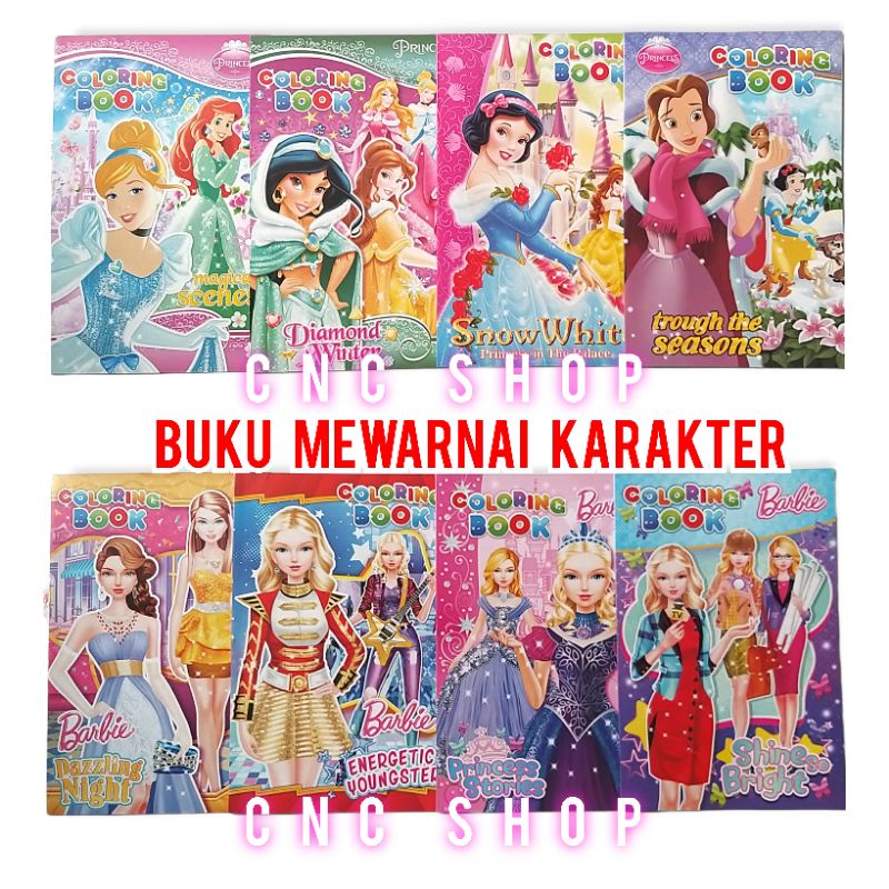 Buku Mewarnai HK Pony Berbie Princess Frozen Suvenir Ultah Anak Murah