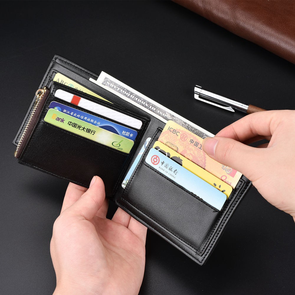 CSONLINEMALL  Dompet Pria Kulit Bahan Premium PU Leather Wallet