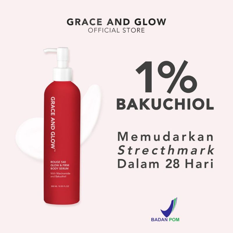 Grace &amp; Glow Rouge 540 Glow &amp; Firm Body Serum For Glow and Firm Skin Niacinamide + Bakuchiol