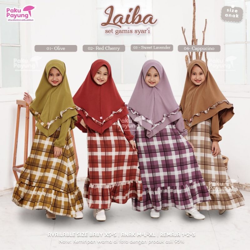 Gamis Paku Payung Terbaryt Laiba Series Original Gamis anak paku payung terbaru Paku payung pakaian 