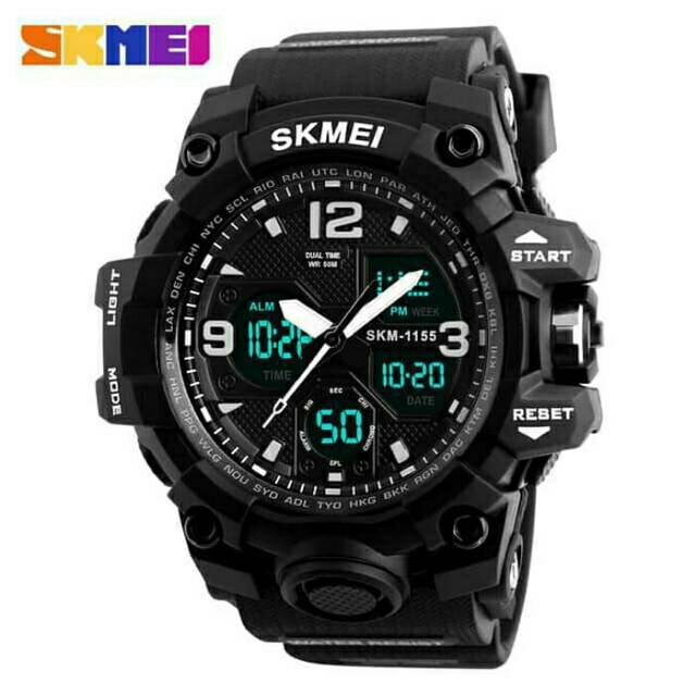 Jam Tangan Pria / SKMEI AD 1155 B LED Dual Digital / Jam Tangan Analog Digital LED Original