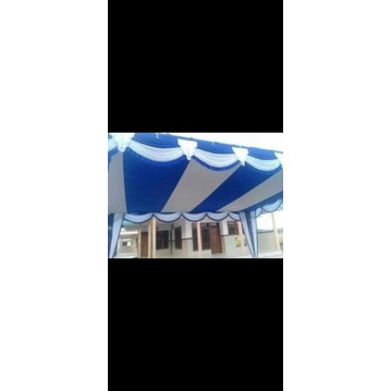 plapon datar kain abutay warna biru benhur & putih ukuran 4x6 bersih