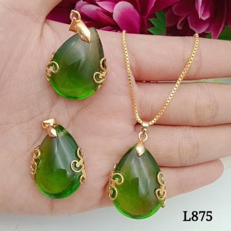 kalung liontin giok lapis emas model termurah