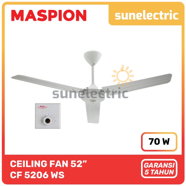 Maspion Uchida CF 5206 WS ( MCF52-111 ) Kipas Ceiling Fan Baling Besi Diameter 52 Inch / 52" / 130 c