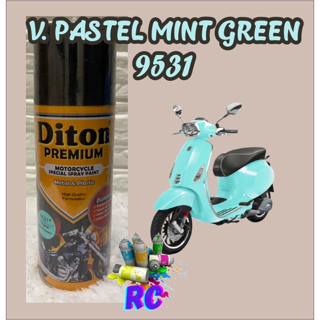 Cat Pilox Diton Premium 9531 Warna Pastel Hijau min Mint Green 400cc Pylok Semprot Aerosol Krayon Te