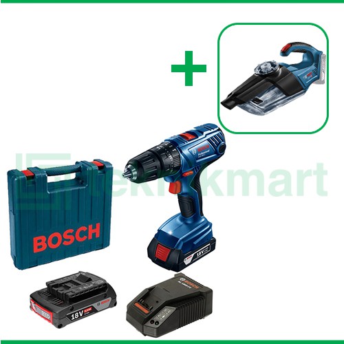 Bosch GSB 180-Li 18V Bor Baterai Dengan Bosch GAS 18V-1 Vacuum Cleaner