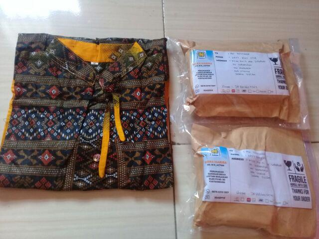 Trolistore Batik Wanita Motif Gradasi Kuning Lengan Pendek Grosir Batik Pekalongan