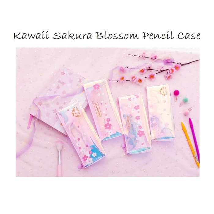 

Hot item Tp0049 Kawaii Sakura Blossom Pencil Case Tempat Pensil