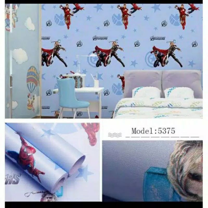 WALLPAPER STICKER DINDING MOTIF SPIDERMAN AVANGER