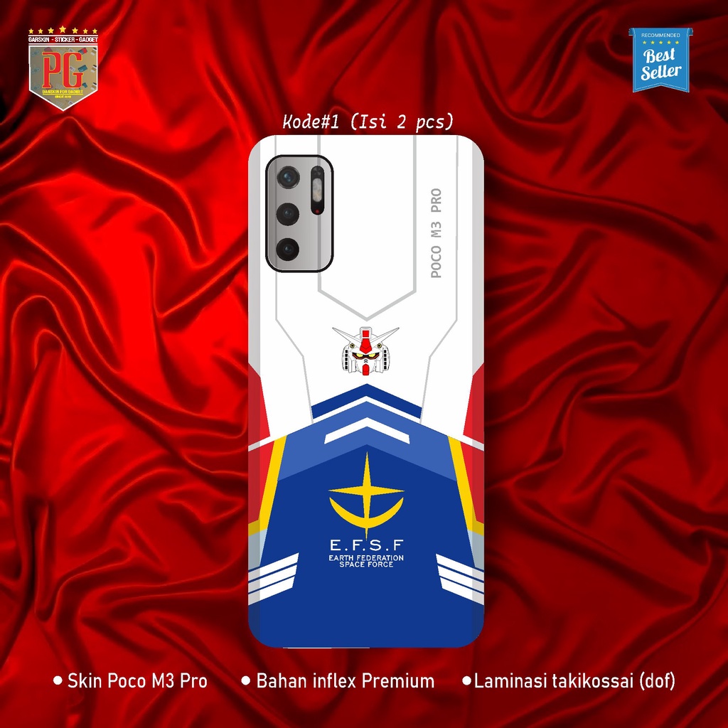 Garskin Skin POCO M3 PRO 5G Sticker Gadget Motif Gundam ELSF(Isi 2pcs)
