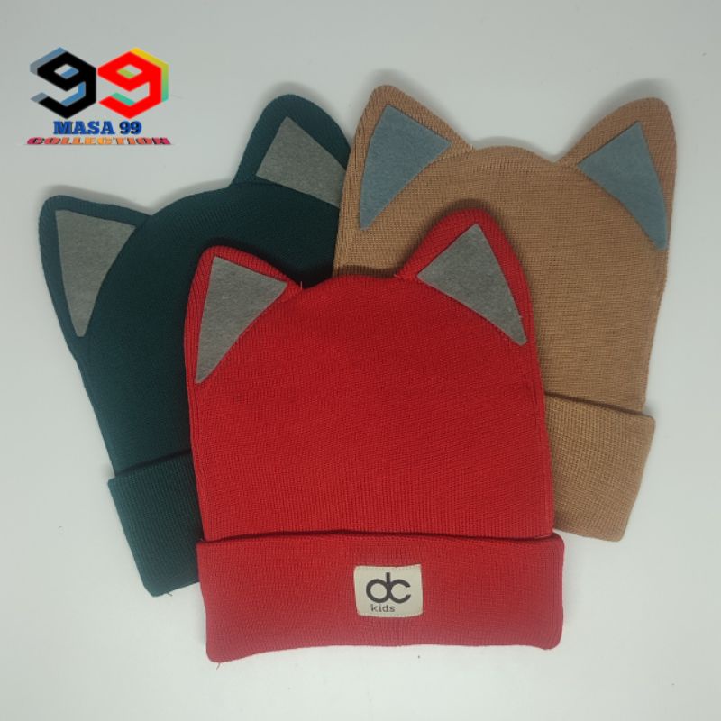 Kupluk Model Kucing DC KIDS / Topi Rajut bayi anak 0-4 tahun bahan Katun lembut kualitas super premium