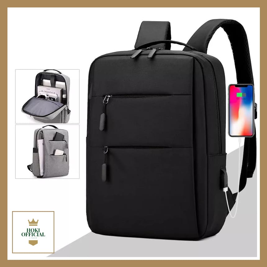 Ransel pria Tas Tahan Air Multifungsi untuk Pria Ransel Laptop Bisnis USB Pengisian Daya 15.6 Inci Ransel Komputer Kasual