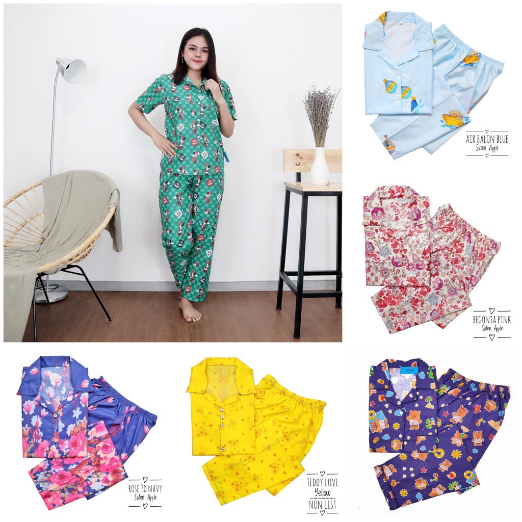 Piyama Baju Tidur Grosir Baju Wanita Dewasa Banyak Motif Bunga