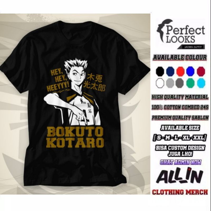 KAOS HAIKYUU ANIME - BOKUTO KOTARU HRY HEY (READY LENGAN PENDEK DAN PANJANG)