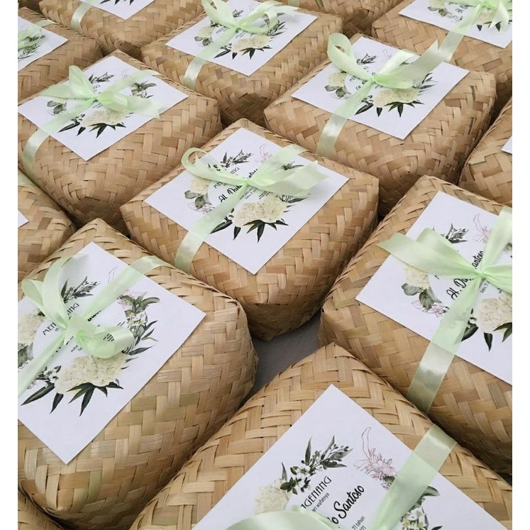 Besek Bambu 22x22 Sepasang Besek Nasi - Souvenir - Hampers