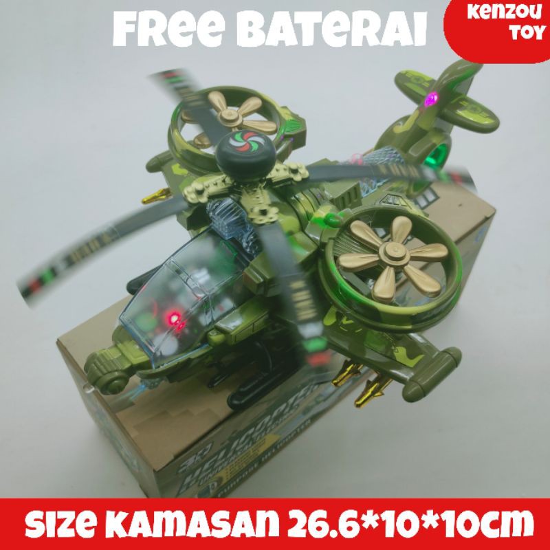 Mainan Helicopter Army BO Free Baterai 780B