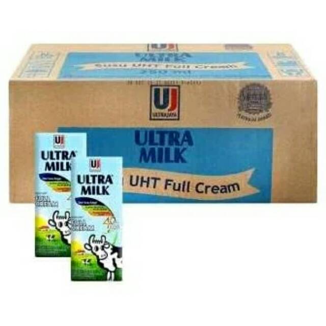 

Susu ultra plain/full cream 250ml isi 24 pcs 1 karton