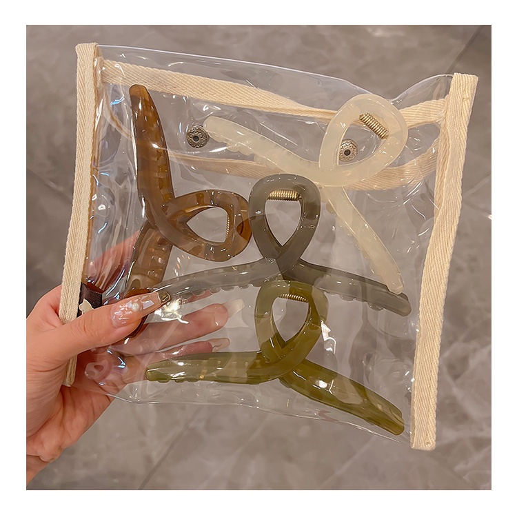 IFYOU Jepit Rambut Bentuk Kotak Bahan Akrilik Gaya Vintage Korea Untuk Wanita