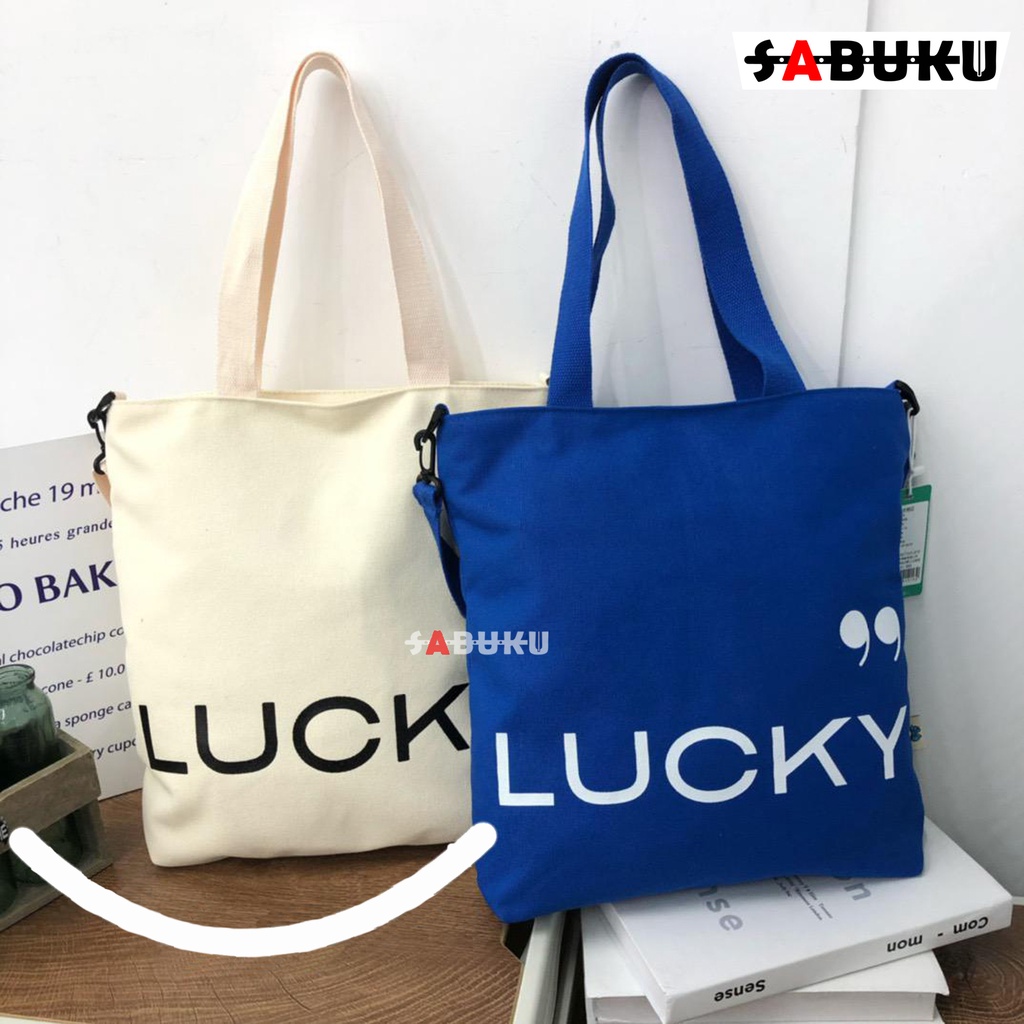 Tas Tote Bag Wanita Pria Bahan Kanvas Resleting Pria Wanita Remaja Tote Bag fashion Korean -263