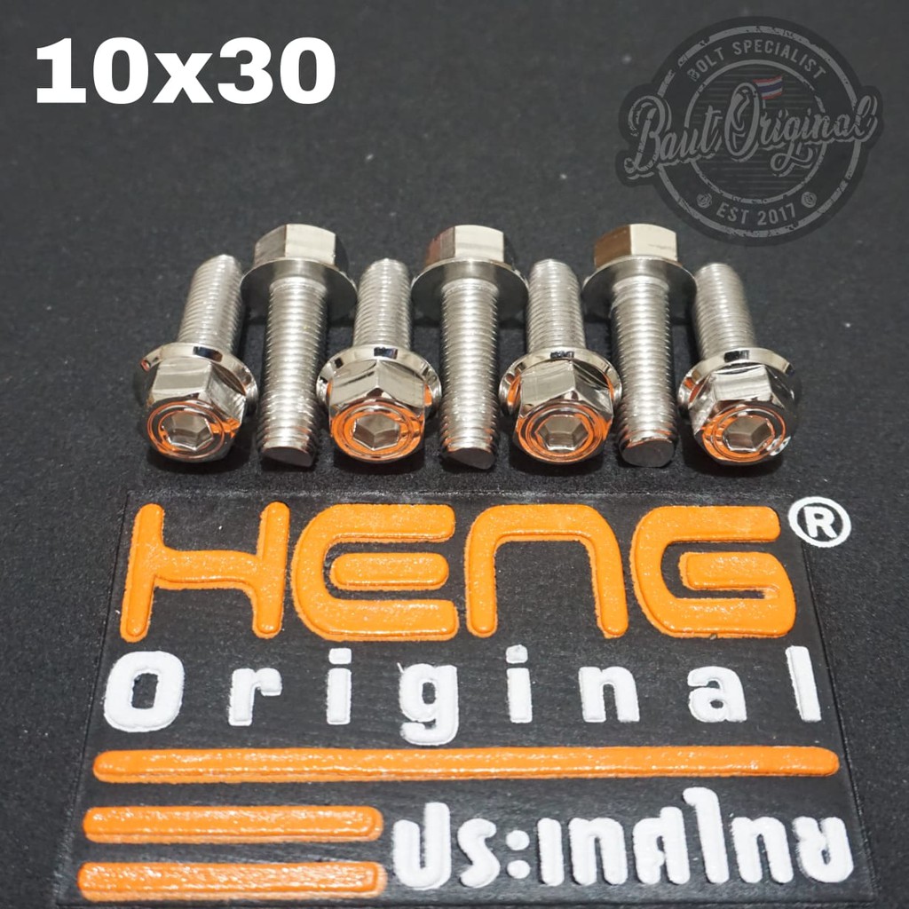 baut probolt 2kunci 2 kunci stainless 10x30 drat 14 panjang 3cm original heng thailand silver