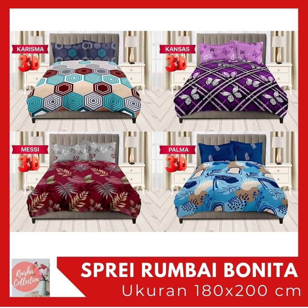 Raishacollection Sprei Rumbai Bonita ukuran 180 murah banyak motif