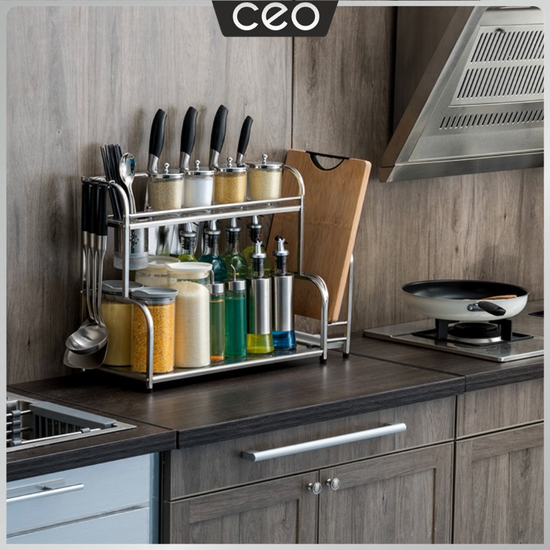 CEO Rak Bumbu Dapur Stainless Steel Rak Bumbu Tingkat Serbaguna