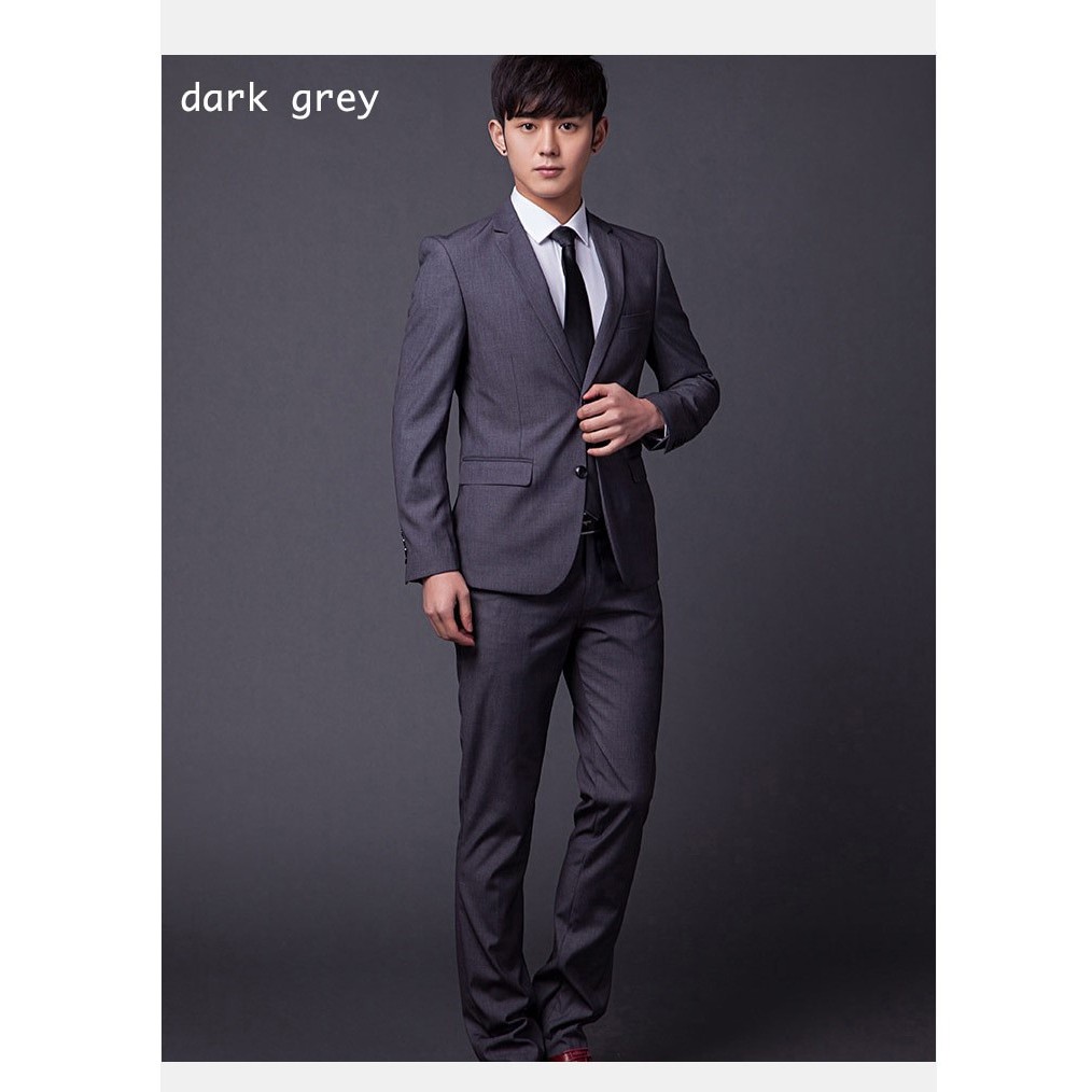 SETELAN JAS FORMAL PRIA / JAS KANTOR SLIMFIT NEW STYLE GREY 4IN1 HIGH TWIST LEBIH HEMAT