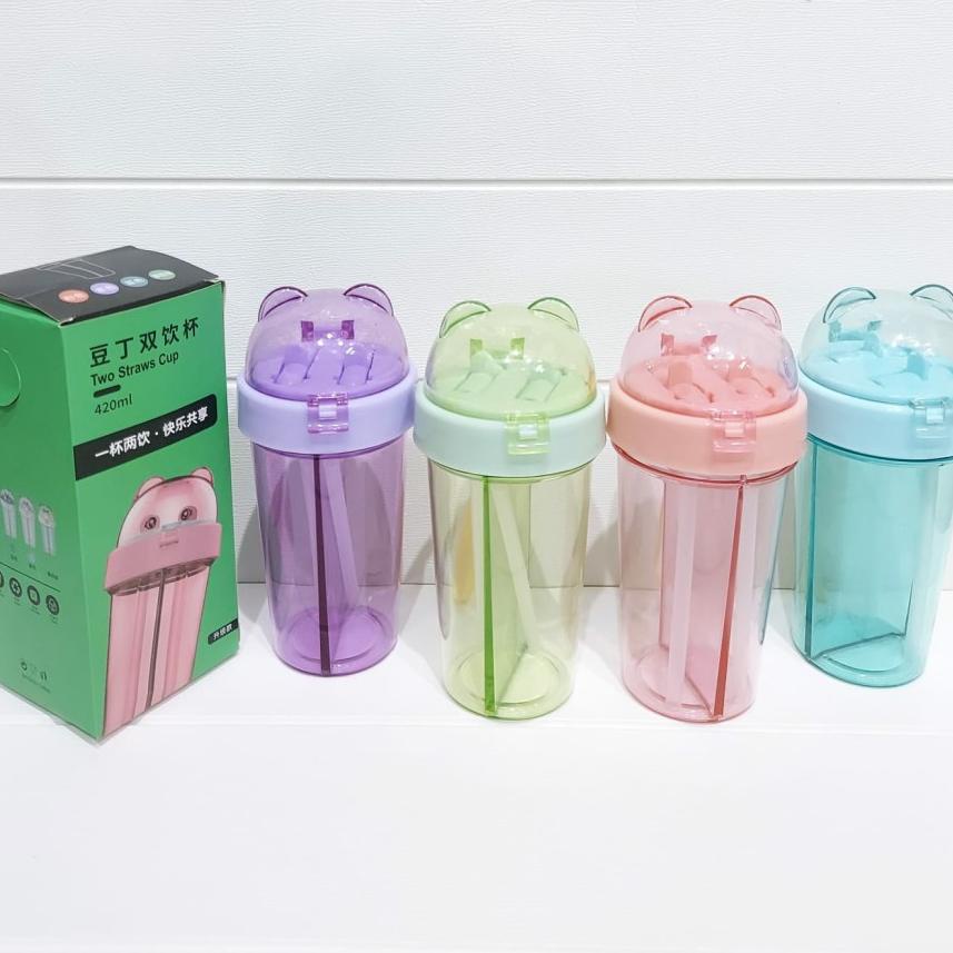 botol minum 2 sisi 2 sedotan botol minum anak karakter tempat minum B7F7