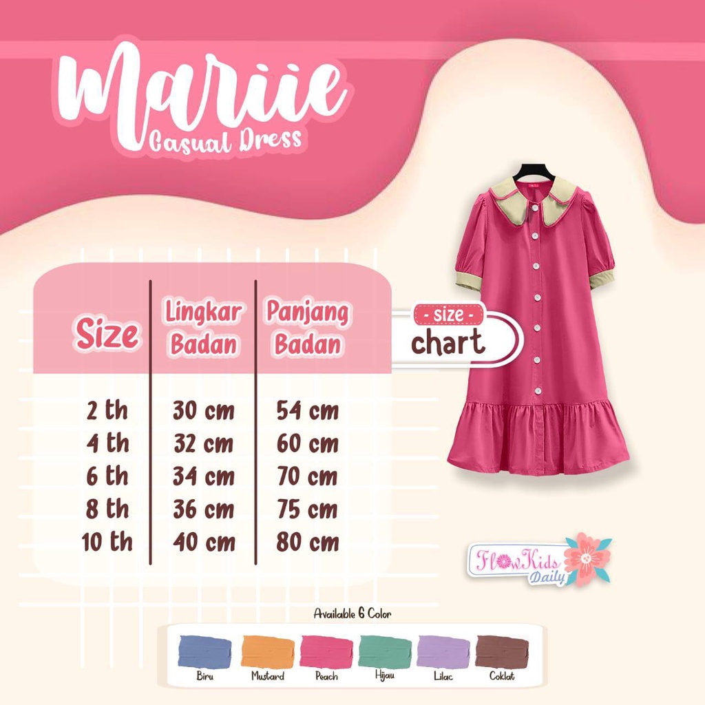 Dress anak Mariie Casual By Flowkids