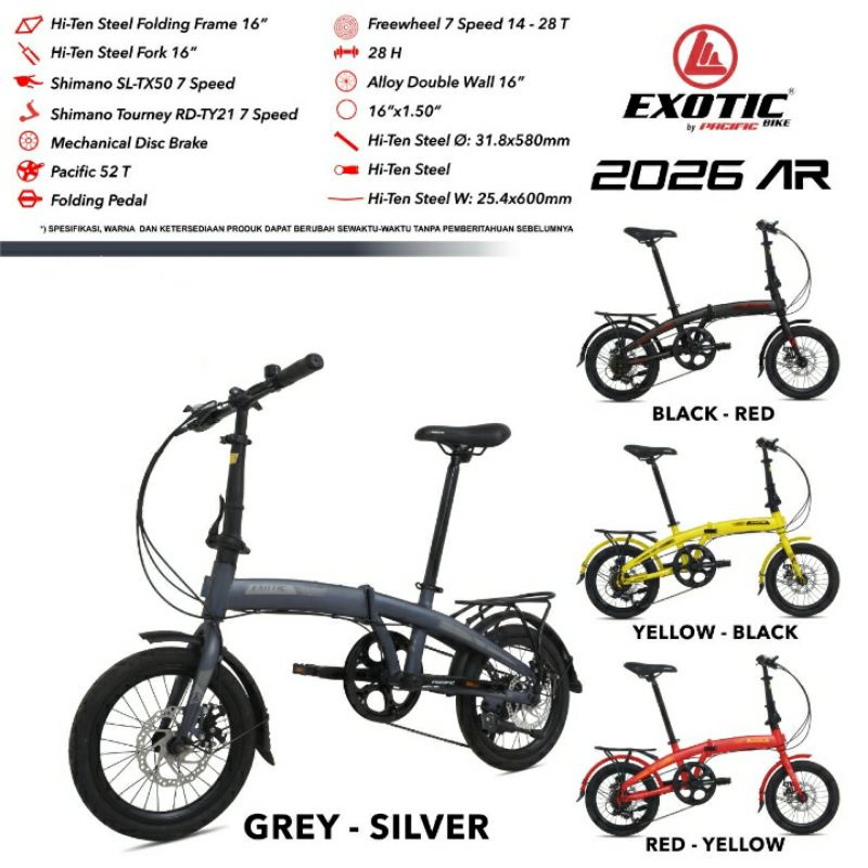 Sepeda Lipat 20 inch Merk Exotic 2026 AR