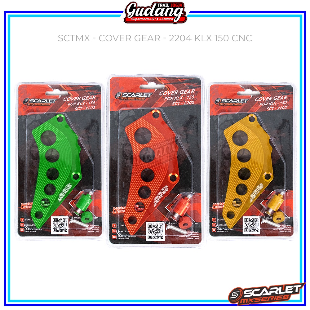 Cover Gear Depan Scarlet Full CNC Tutup Gear WR 155 CRF 150 KLX 150 230 Penutup Ger Depan