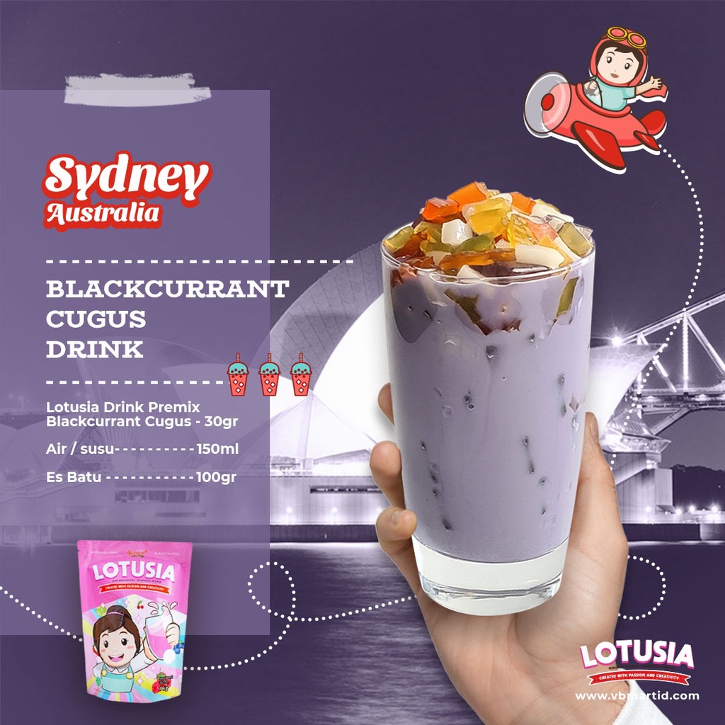 30gr Lotusia BLACKCURRANT CUGUS drink Premix (TRIAL PACKAGE)