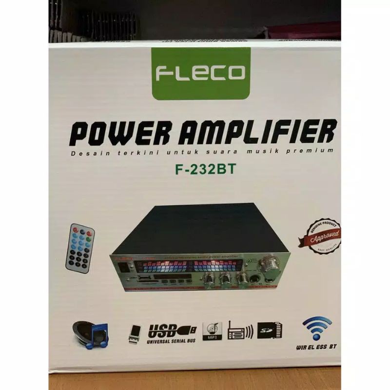 POWER AMPLIFIER BLUETOOTH FLECO F-232BT - AMPLI FLECO F-323BT - AMPLIFIER KARAOKE