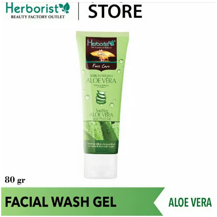 HERBORIST FACIAL WASH GEL SABUN WAJAH ALOE VERA - 80GR