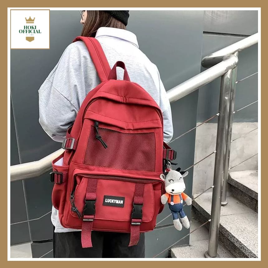 [COD] Ransel Korean Style Pastel Series Tas Sekolah Wanita Pria SMP SMA Kuliah Stylish Kapasitas Besar HokiOfficial