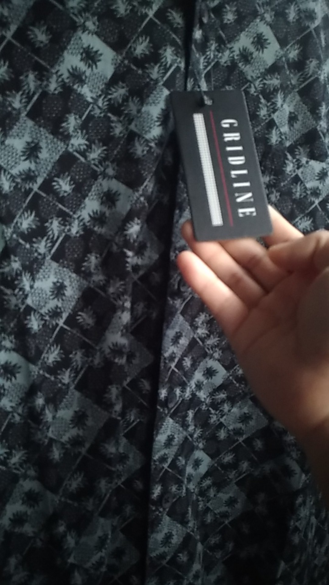 [gridline - R089 Blue] Kemeja Batik Pria Katun Lengan Pendek Regular Modern