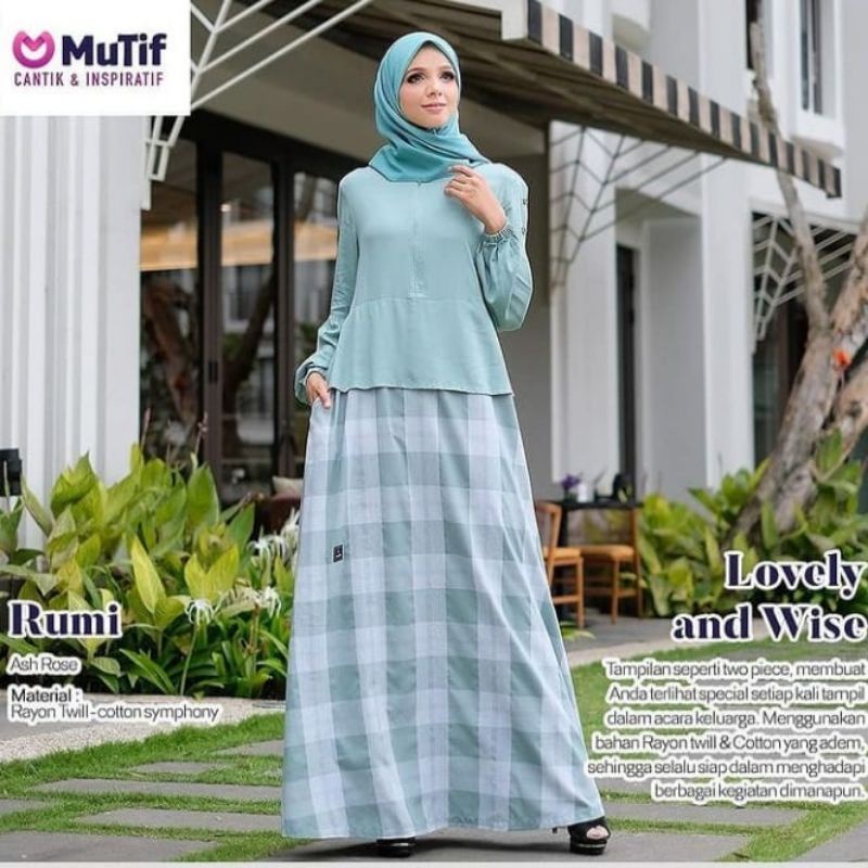 Gamis Mutif Rumi Spray Green S*