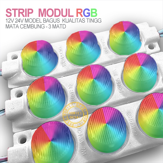 ASLI LED STRIP MODUL RGB 12V/24V TURK/SEPEDA MOTAR LAMPU HIAS SEKITAR 3W IP67 WATERPROOF LED MATA RGB