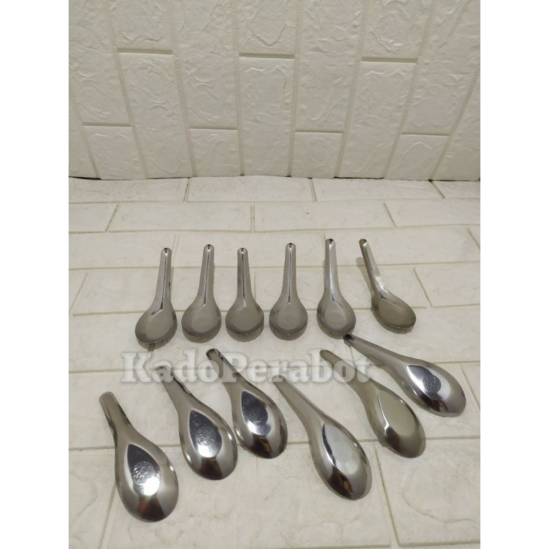 Sendok Bebek Stainless 12 pcs - Sendok Bubur Stainless - Sendok Es Campur