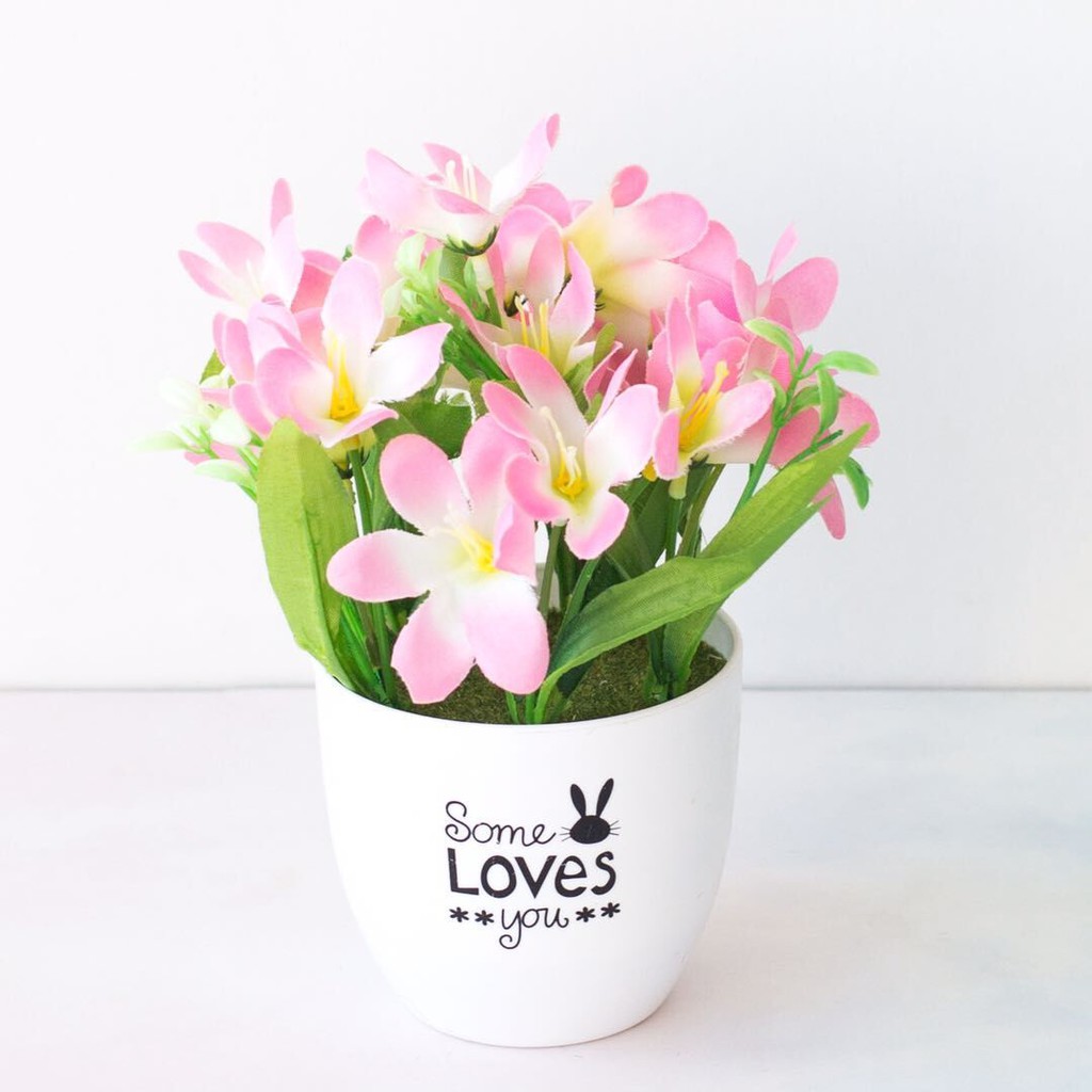 AM572 Bunga Plastik / Bunga Bakung / Bunga Artifisial-Pink