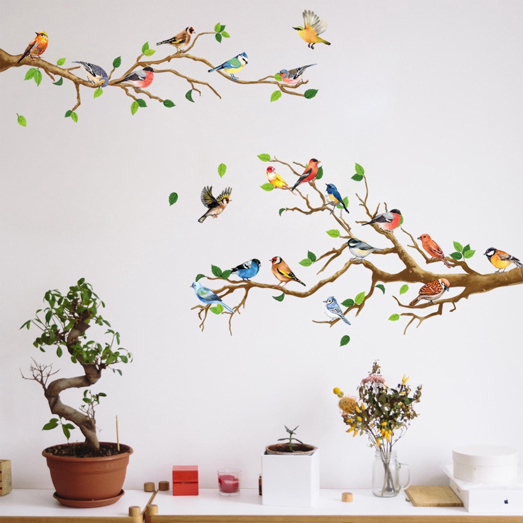 Solighter Bird Hiasan Hummingbirds Decor Decal Mural Art Ruang Kantor