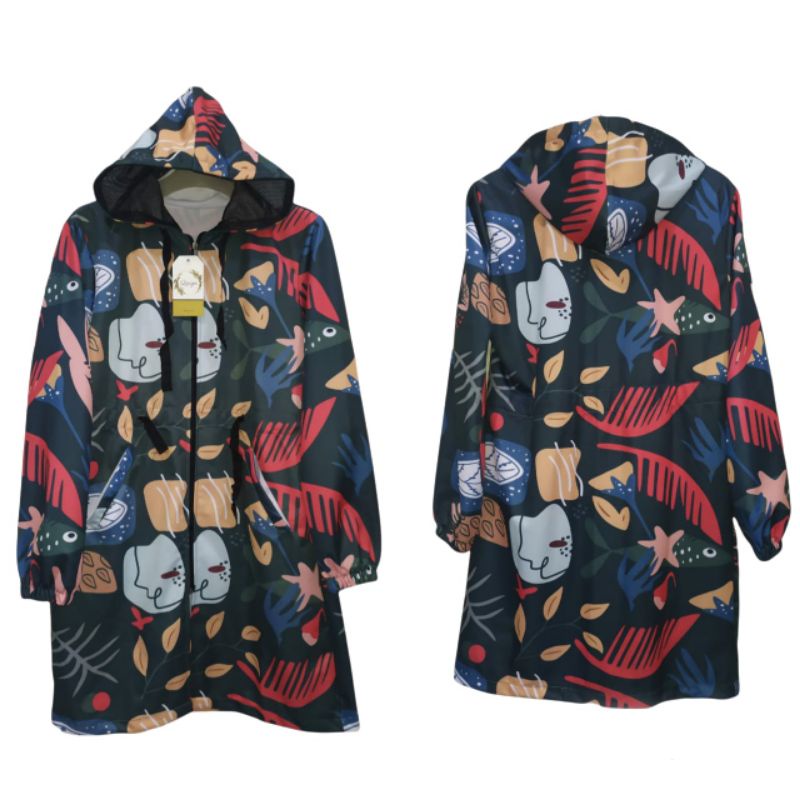 JAKET SEPEDAH WANITA TUNIK PRINTING MOTIF