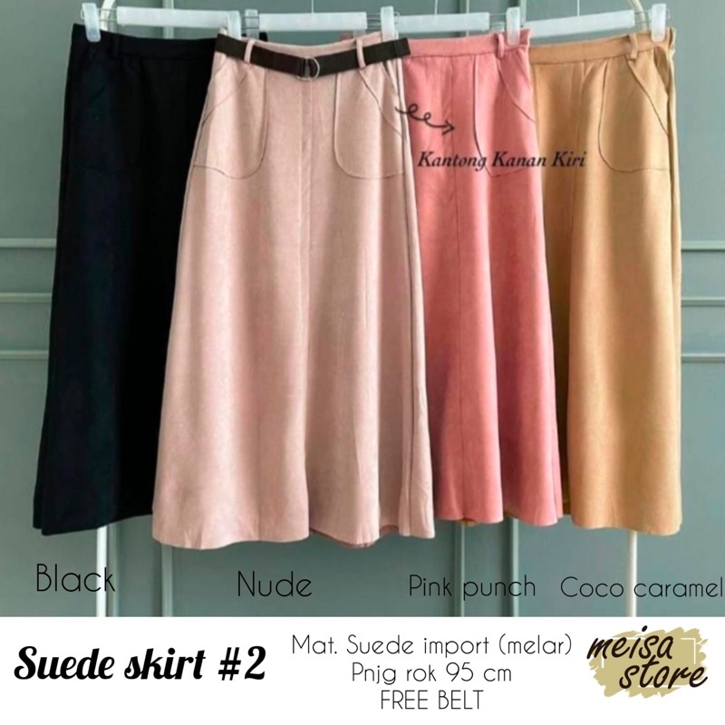 SASA SKIRT SUEDE SKIRT #2 /ROK PANJANG ZARA SUEDE IMPORT FIT TO XXL BY MASILCA