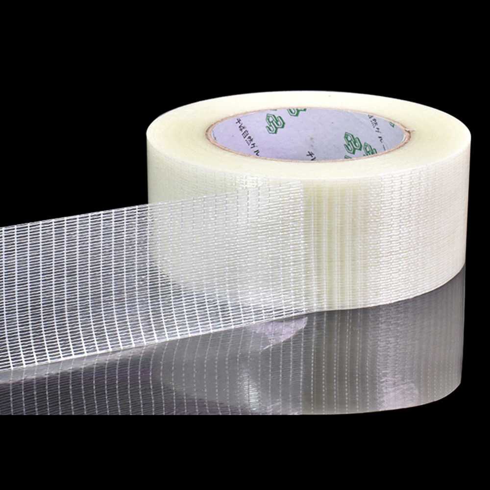 Lakban Super Strong Grid Fiber Tape 25 Meter Plaster Kuat Material Serat Fiber Multifungsi Reparasi Perlengkapan Rumah